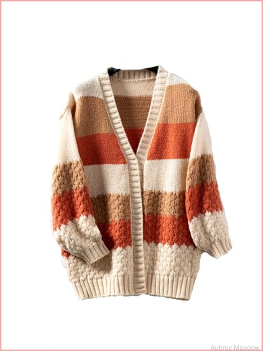 Oversized Chunky Cable Knit Button Cardigan Sweater Long Sleeve Women